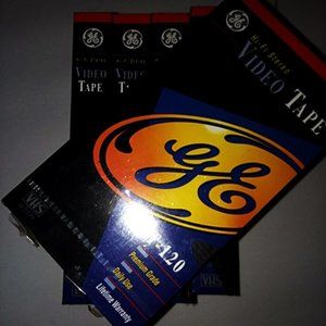 GE T-120 SIX hour EP - NEW SEALED - Blank VHS 5 Cassette Tapes
